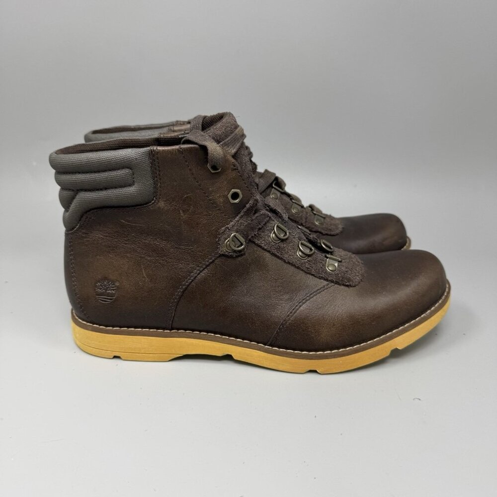 Timberland Womens Earthkeepers Brown Leather Lace-Up Lightweight Boots Sz 9.5